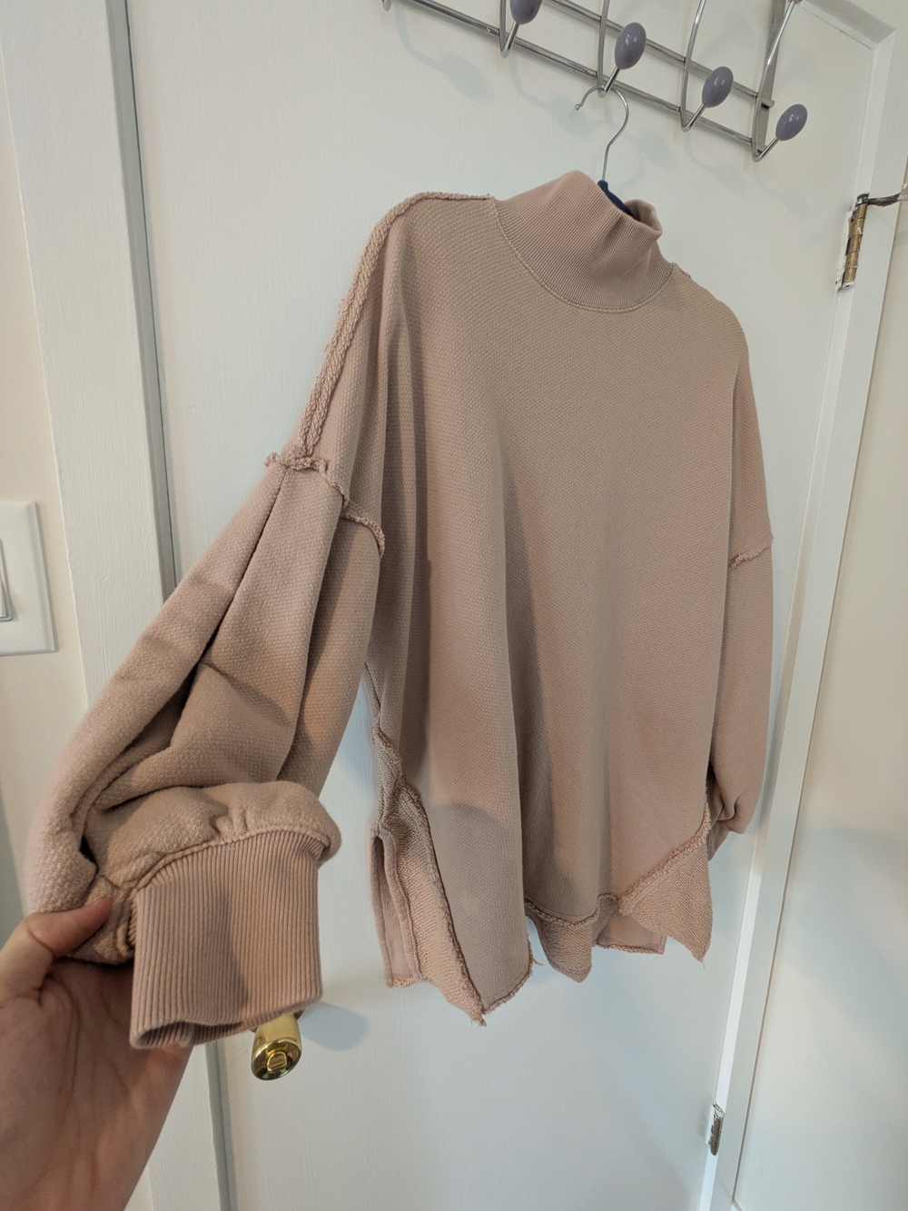 We The Free Oversized Cowl-Neck Sweater in Dusty Blush